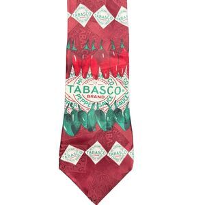 Tabasco Men’s 100% Sulk Necktie Vintage Red/Green/White Novelty